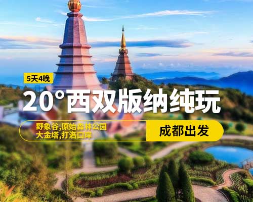 20°西雙版納純玩(5天4晚)15-20人精品小團，野象谷，原始森林公園，大金塔，星光夜市，打洛口岸，成都出發(fā)（含往返高鐵票）